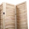 Sycamore wood 8 Panel Screen Folding Louvered Room Divider - light burn