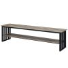 ACME Zudora TV Stand, Antique Oak & Black Finish LV01754
