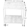 Antique color double-layer shelf with pulleys(Black+Rustic Brown)