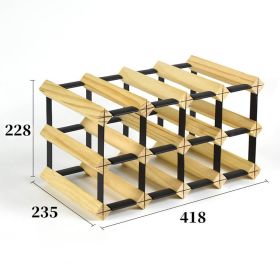 Solid Wood Plaid Wine Rack (Option: 4 √ó 2 Pine Square Wine Rack)