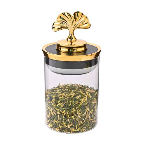 Ginkgo Leaf Household Food Tea Glass Sealed Can